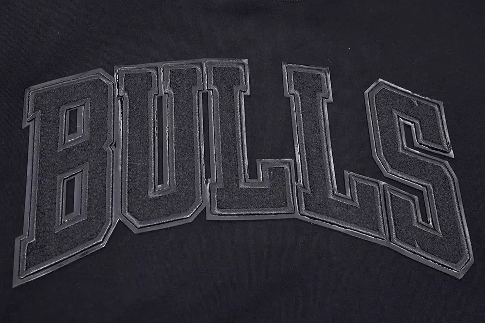 Pro Standard Men's Chicago Bulls Triple Black Logo Hoodie - BLACK