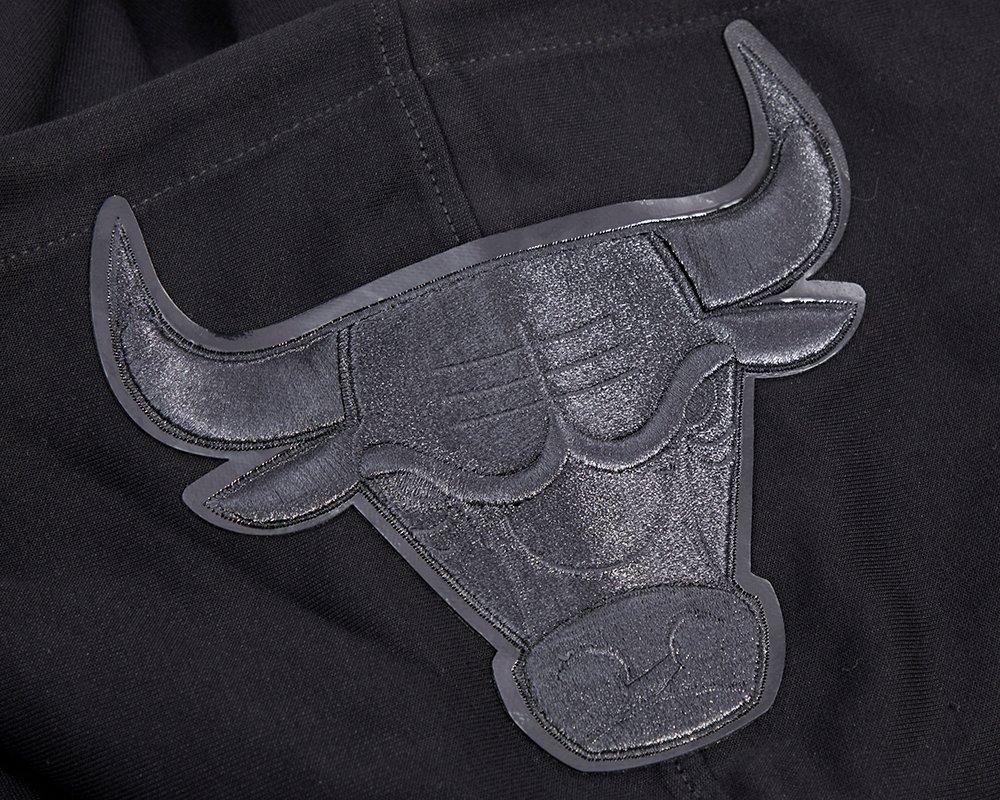 Pro Standard Men's Chicago Bulls Triple Black Logo Hoodie - BLACK Thumbnail View 8