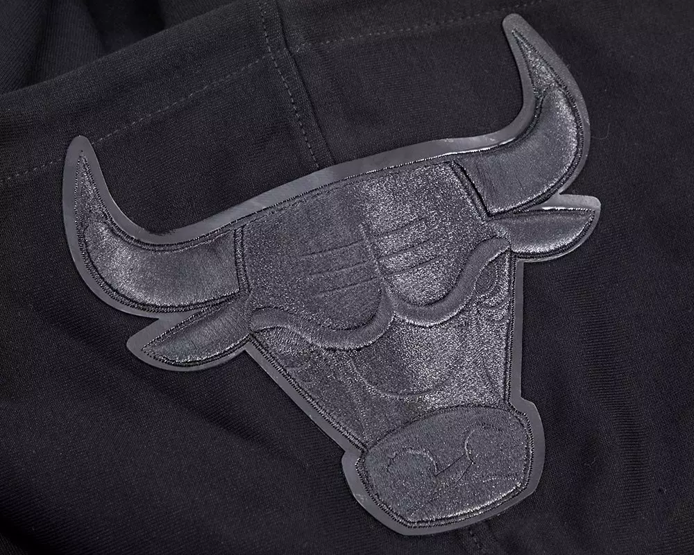 Pro Standard Men's Chicago Bulls Triple Black Logo Hoodie - BLACK