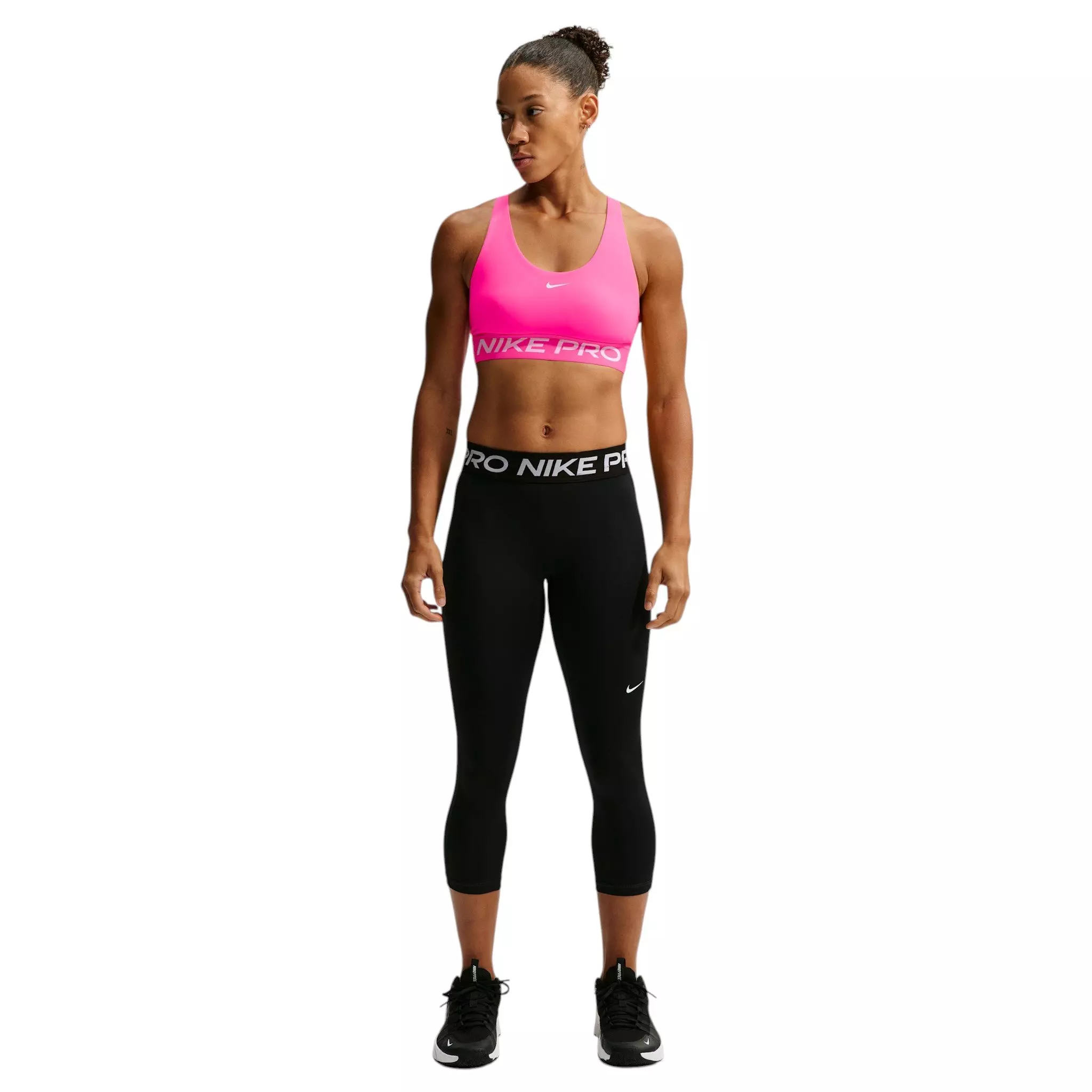 Nike Women's Pro 365 Light-Support Non-Padded Sports Bra - Pink/White - PINK/WHITE