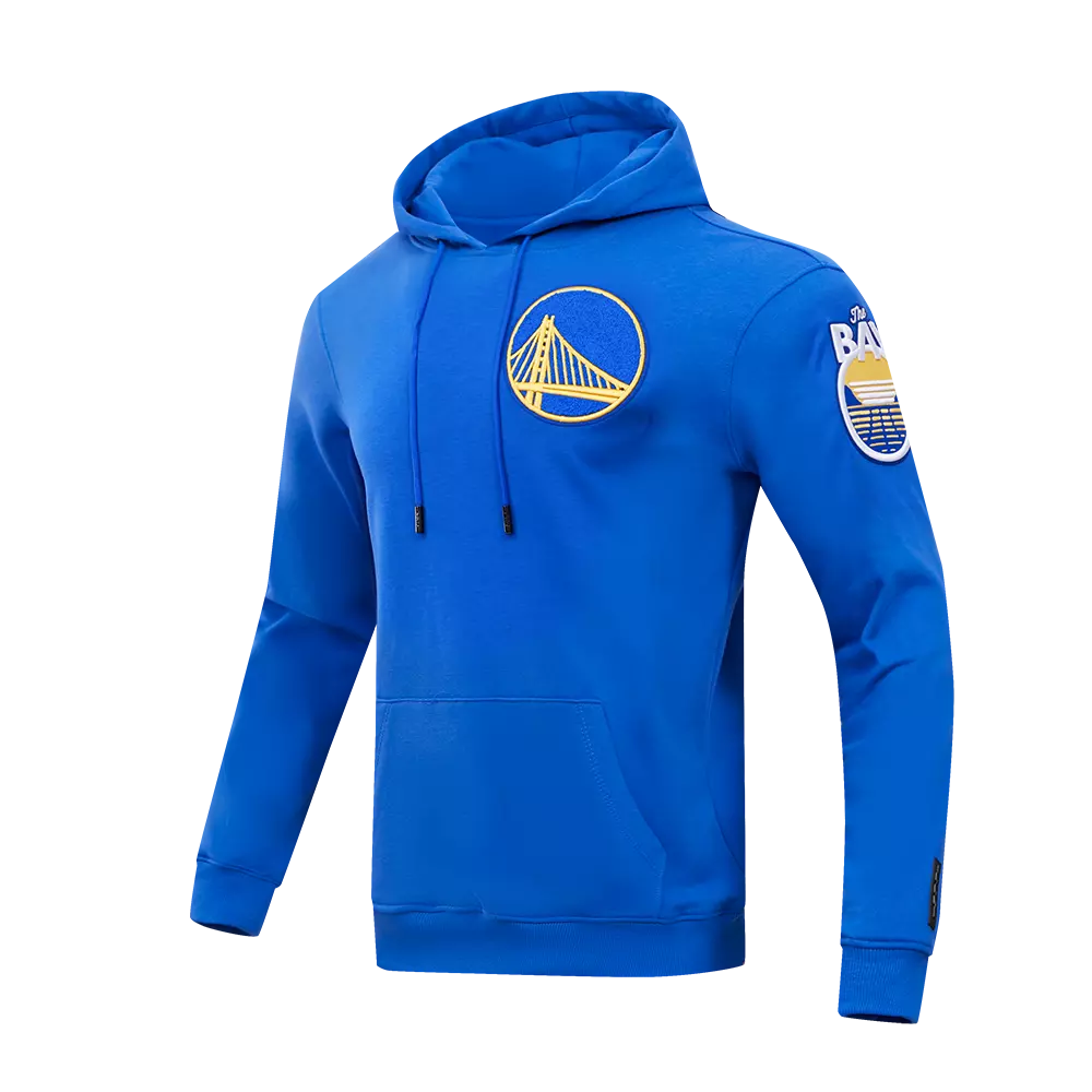 Pro Standard Men's Golden State Warriors Classic Chenille DK PO Hoodie -Royal Blue - ROYAL BLUE