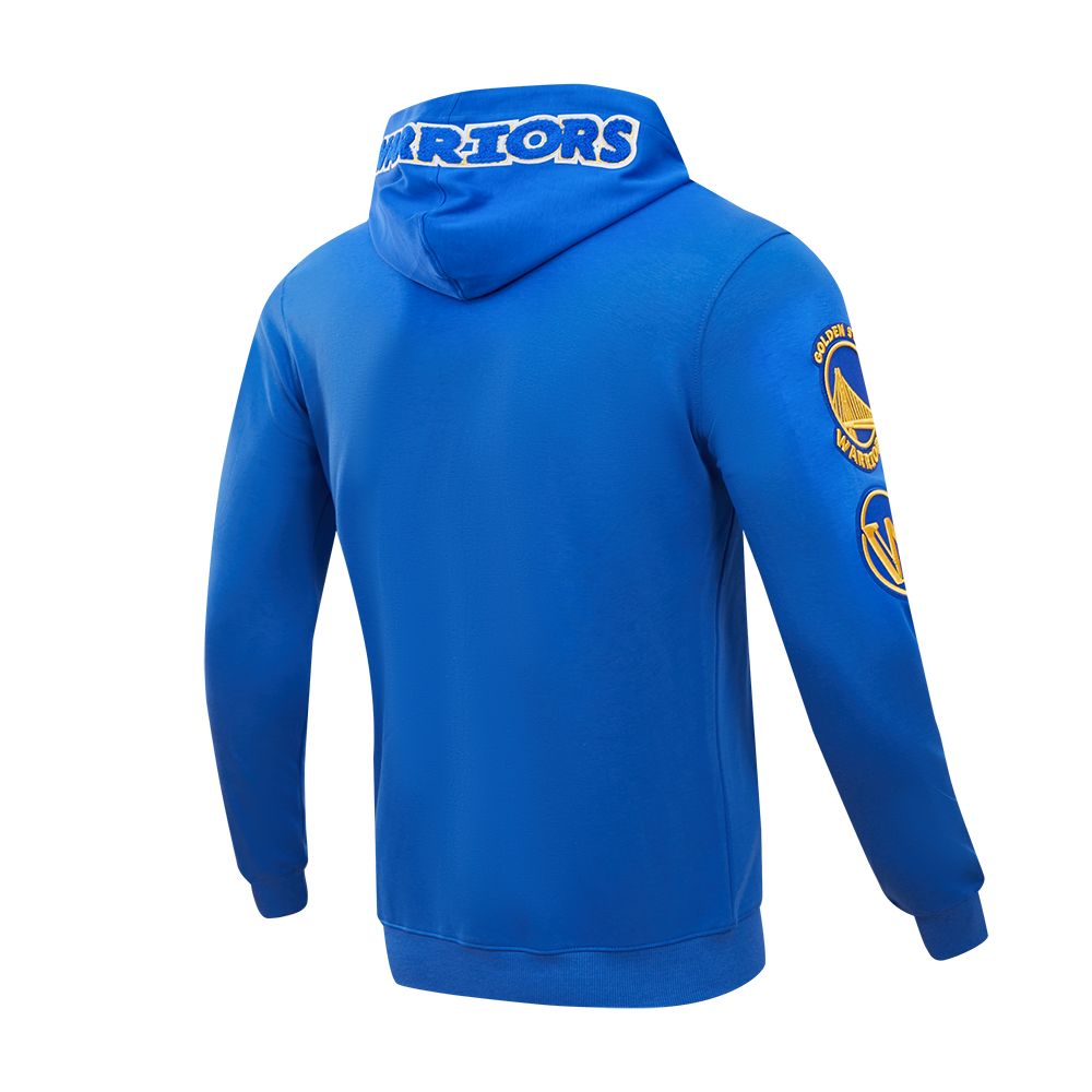 Pro Standard Men's Golden State Warriors Classic Chenille DK PO Hoodie -Royal Blue - ROYAL BLUE Thumbnail View 4