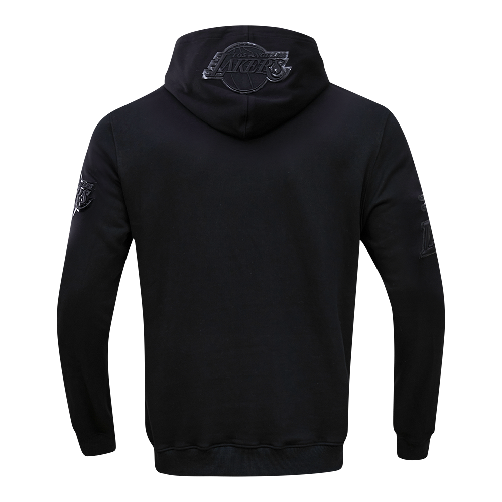 Pro Standard Men's Los Angeles Lakers Triple Black Logo Hoodie - BLACK Thumbnail View 2