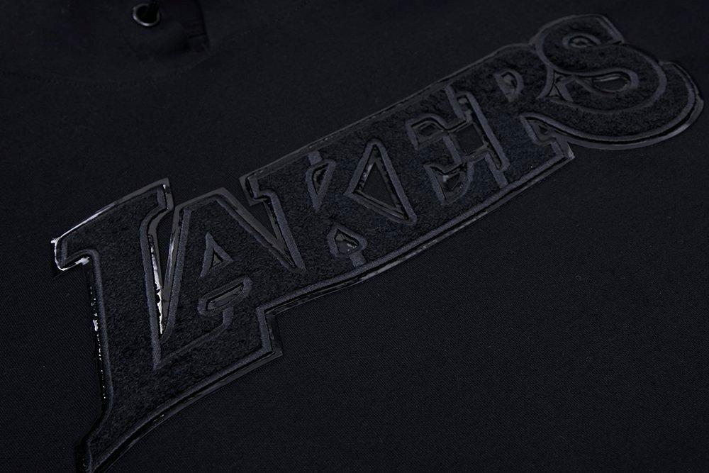 Pro Standard Men's Los Angeles Lakers Triple Black Logo Hoodie - BLACK Thumbnail View 5