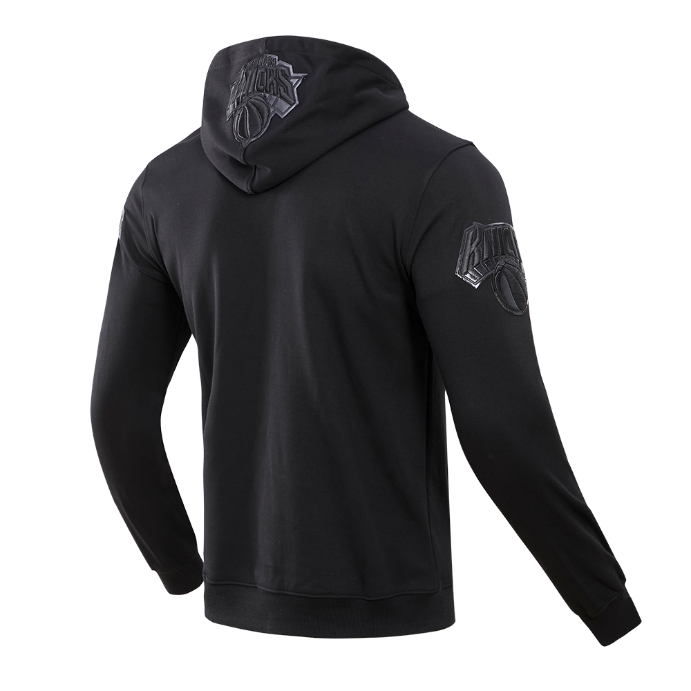 Pro Standard Men's New York Knicks Triple Black Zipper Jacket - BLACK Thumbnail View 4