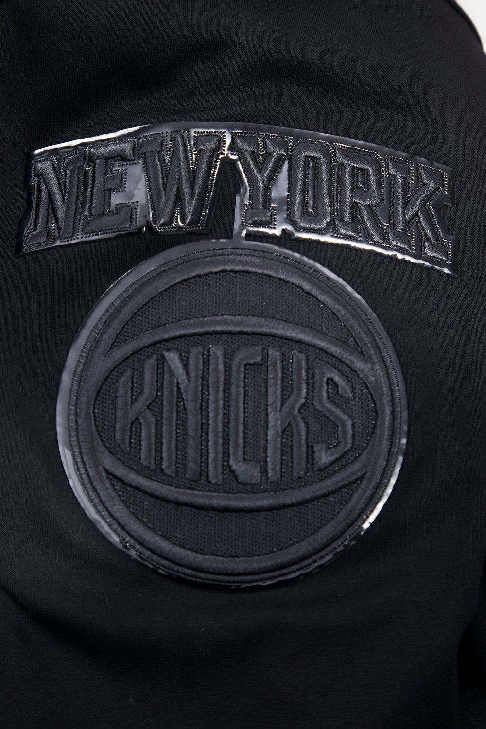 Pro Standard Men's New York Knicks Triple Black Zipper Jacket - BLACK Thumbnail View 8