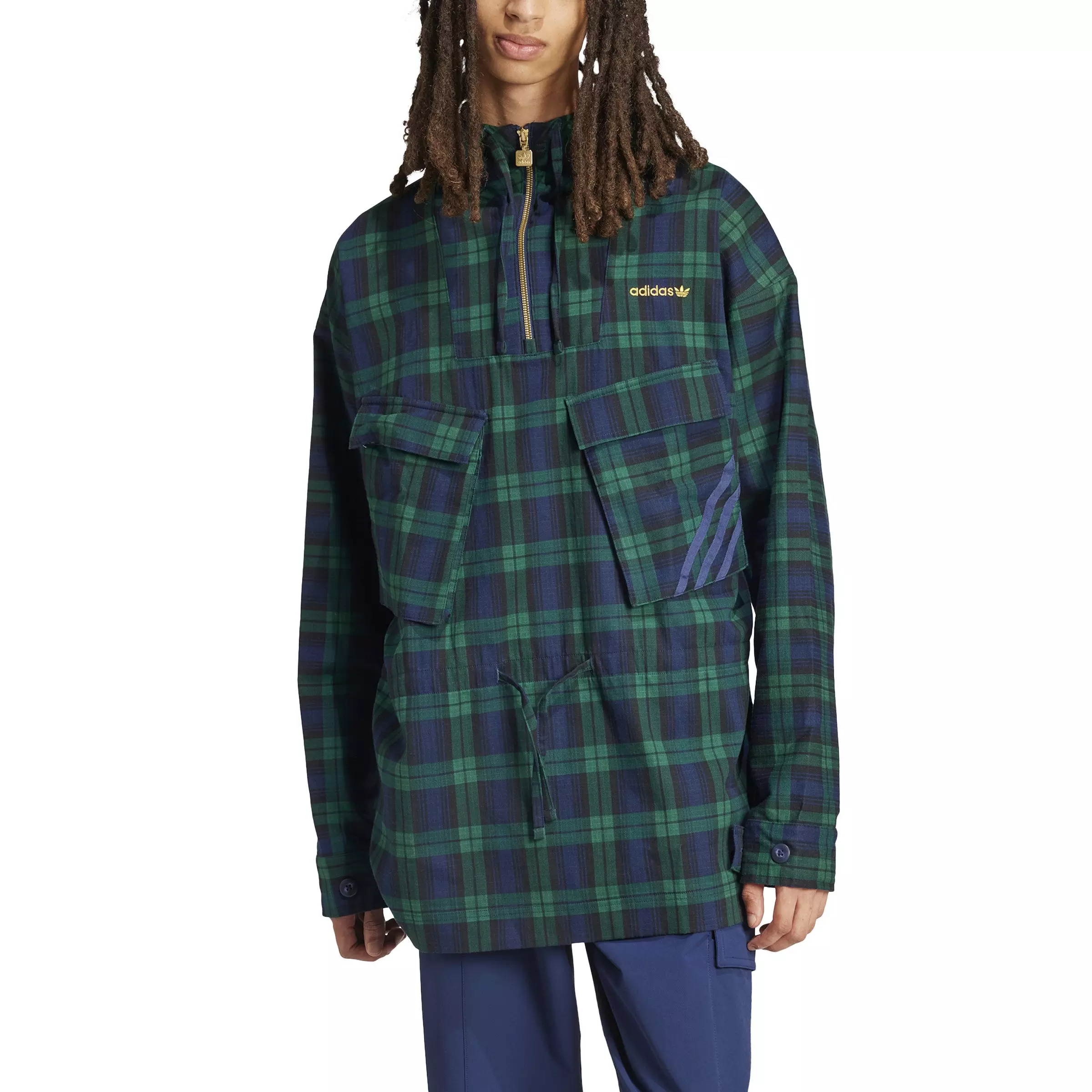 adidas Originals Men's Lifestyle Windbreaker -Navy/Green - NAVY/GREEN