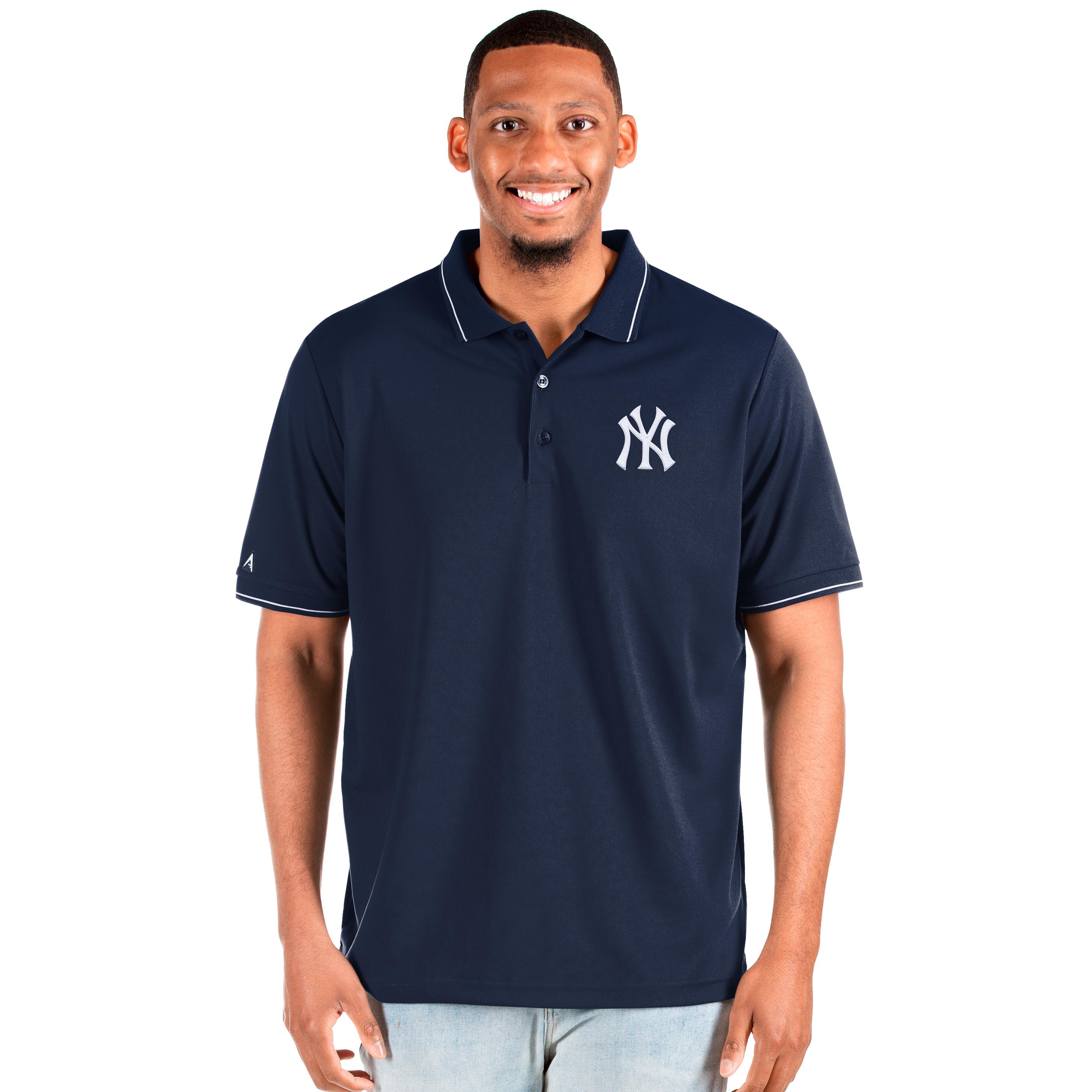 Men's Antigua White New York Yankees Affluent Polo Size: Medium