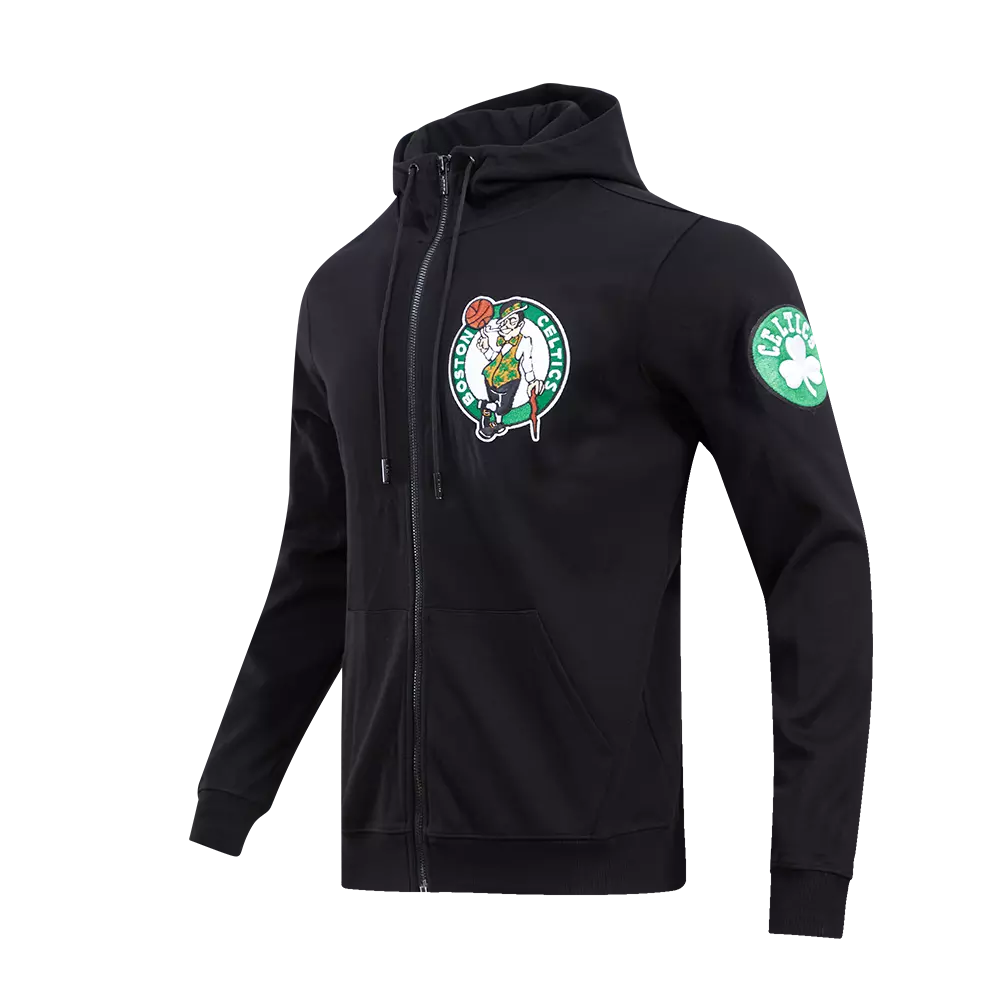Pro Standard Men's Boston Celtics Classic Chenille DK Full-Zip Pullover Jacket - Black - BLACK