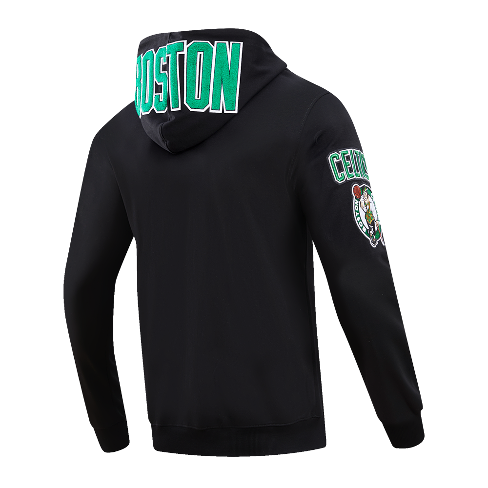 Pro Standard Men's Boston Celtics Classic Chenille DK Full-Zip Pullover Jacket -Black - BLACK Thumbnail View 4