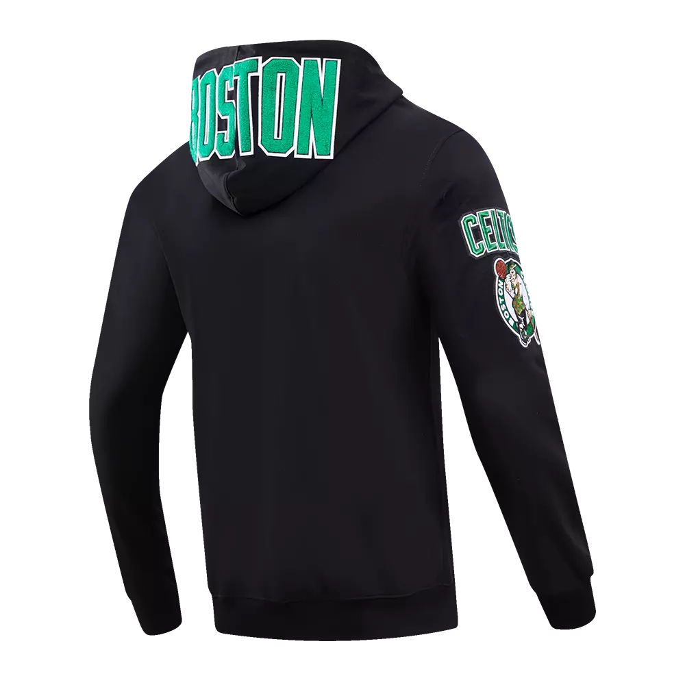 Pro Standard Men's Boston Celtics Classic Chenille DK Full-Zip Pullover Jacket -Black - BLACK