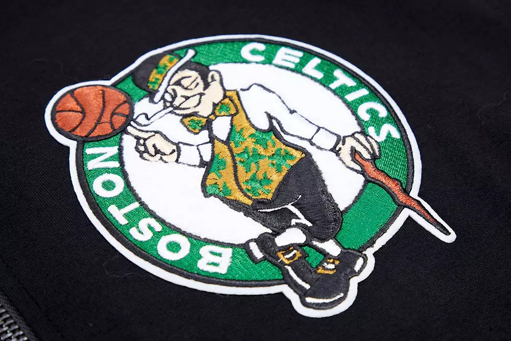 Pro Standard Men's Boston Celtics Classic Chenille DK Full-Zip Pullover Jacket - Black - BLACK