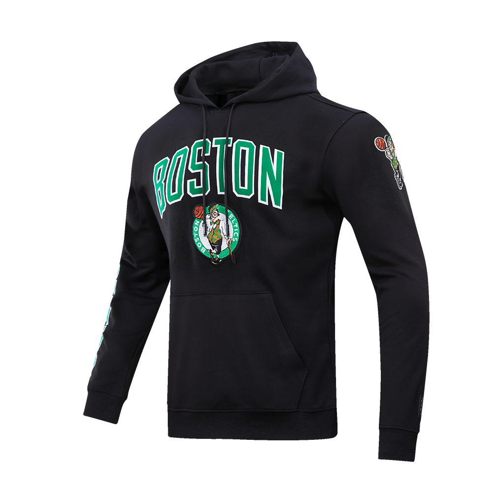 Pro Standard Men's Boston Celtics Classic Fleece PO Hoodie - Black - BLACK Thumbnail View 3