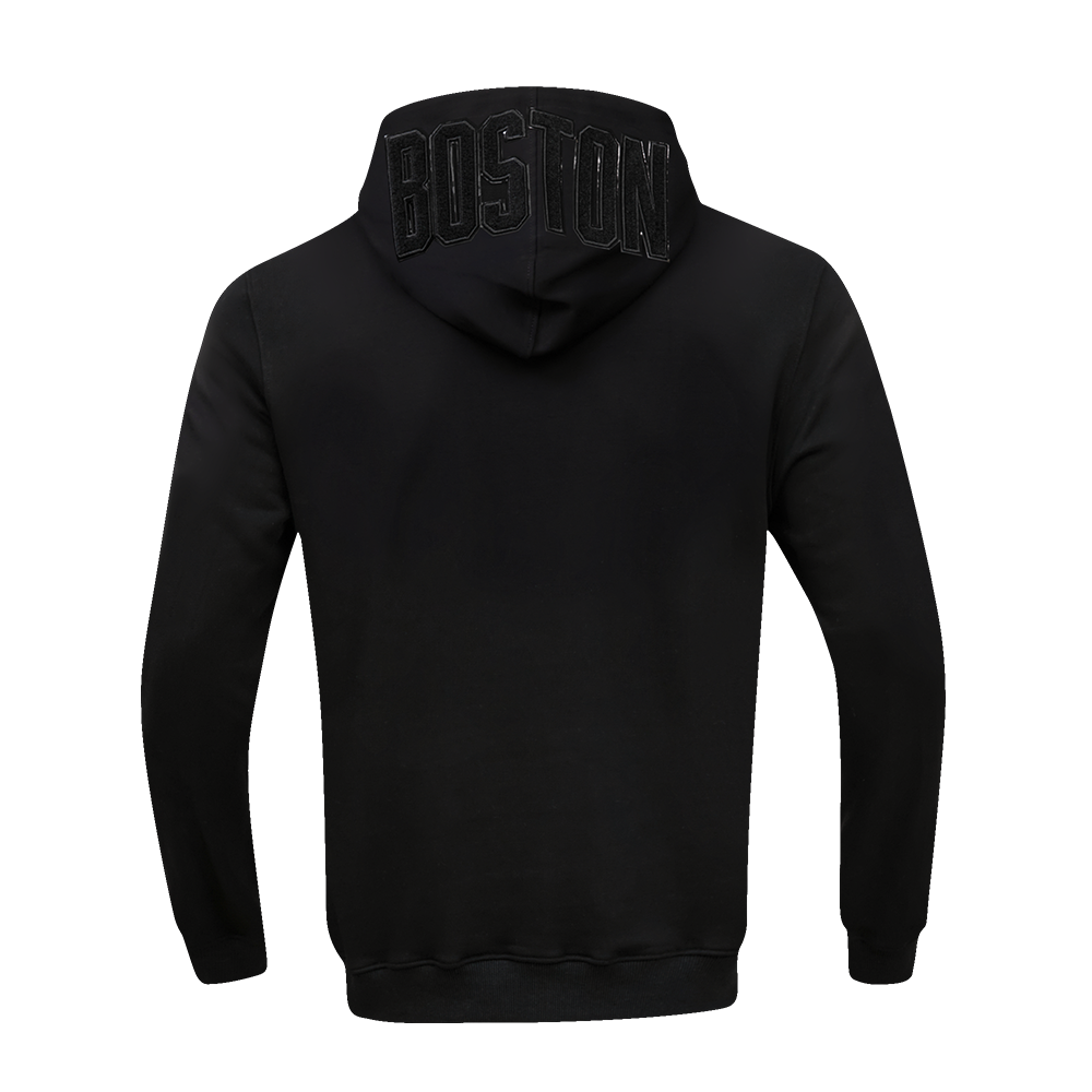 Pro Standard Men's Boston Celtics Triple Black Logo Zipper Hoodie - BLACK Thumbnail View 2