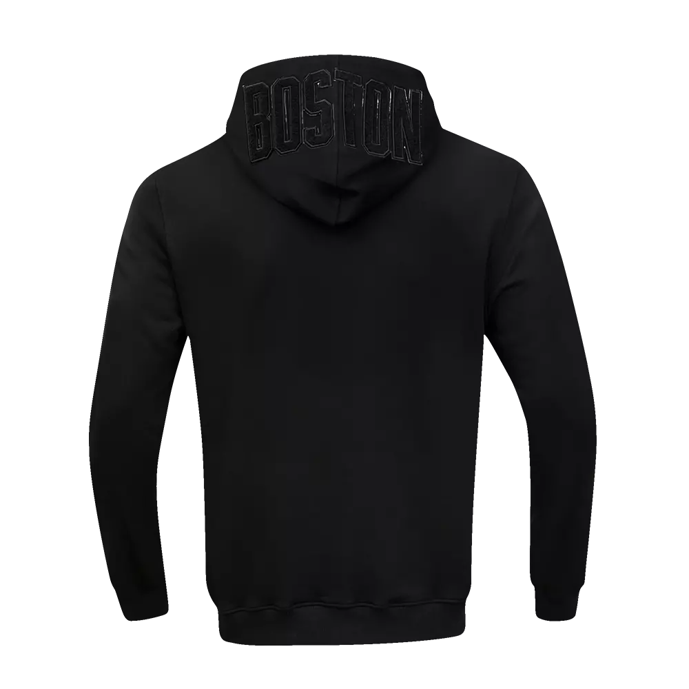 Pro Standard Men's Boston Celtics Triple Black Logo Zipper Hoodie - BLACK