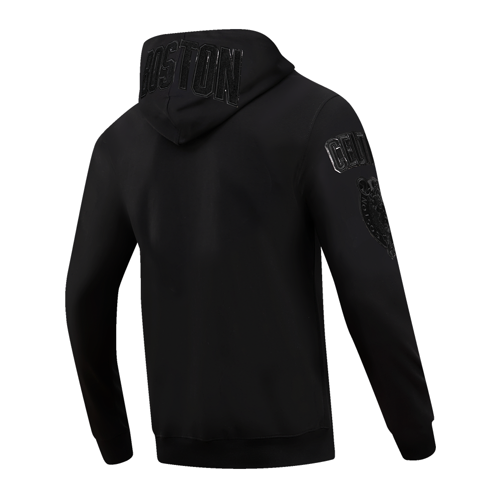 Pro Standard Men's Boston Celtics Triple Black Logo Zipper Hoodie - BLACK Thumbnail View 4