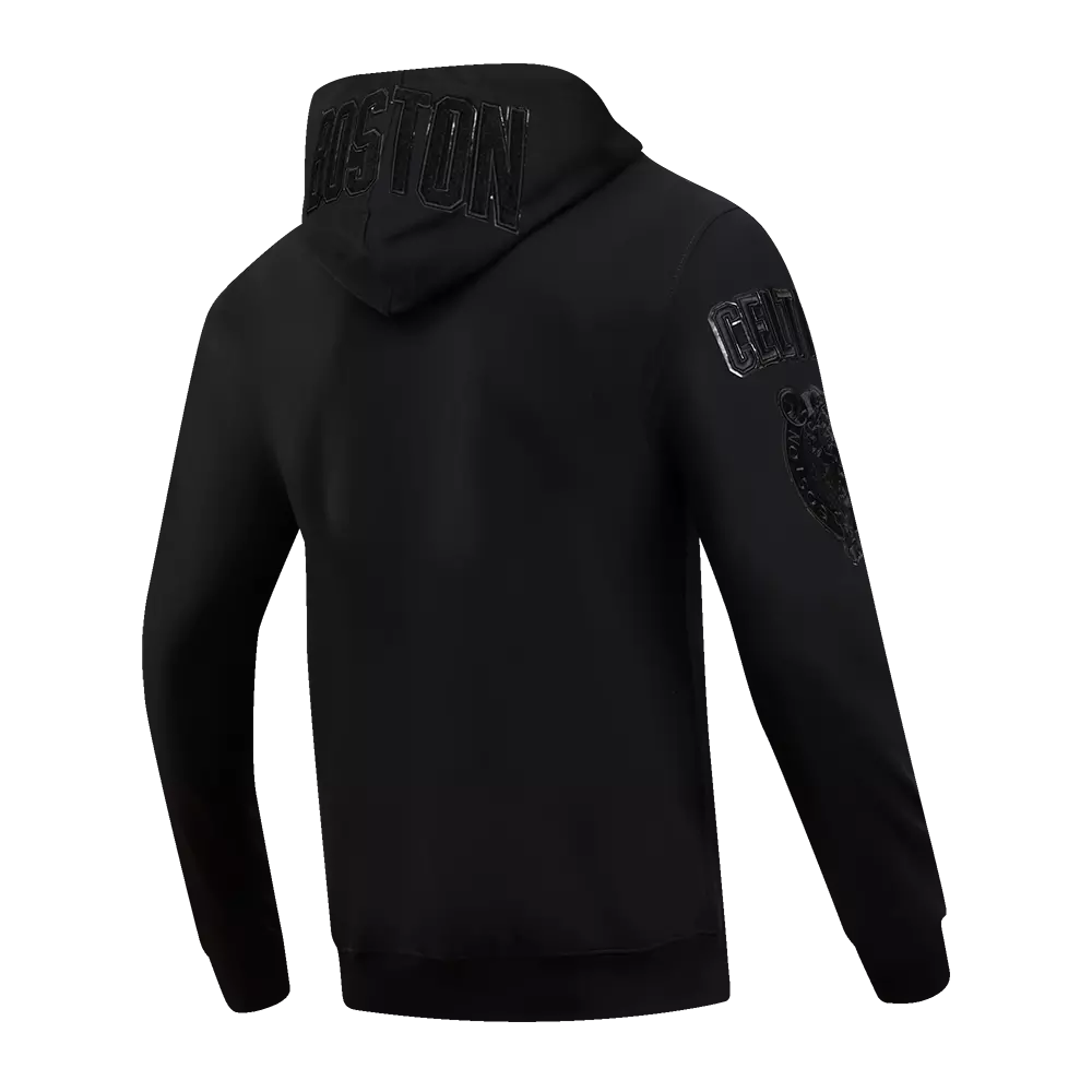 Pro Standard Men's Boston Celtics Triple Black Logo Zipper Hoodie - BLACK