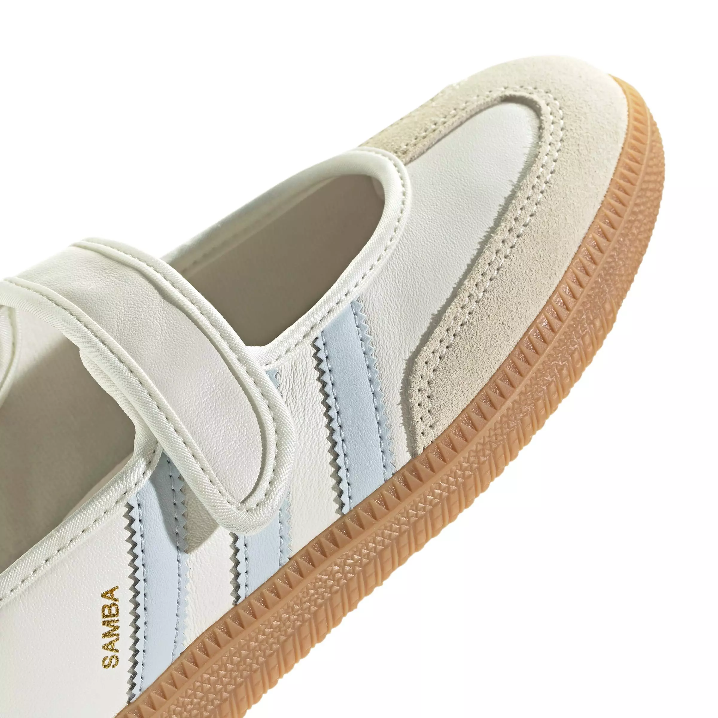 adidas Originals Samba Jane OG "Cloud White/Gum 3/Halo Blue" Women's Shoe - WHITE/GUM 3/BLUE