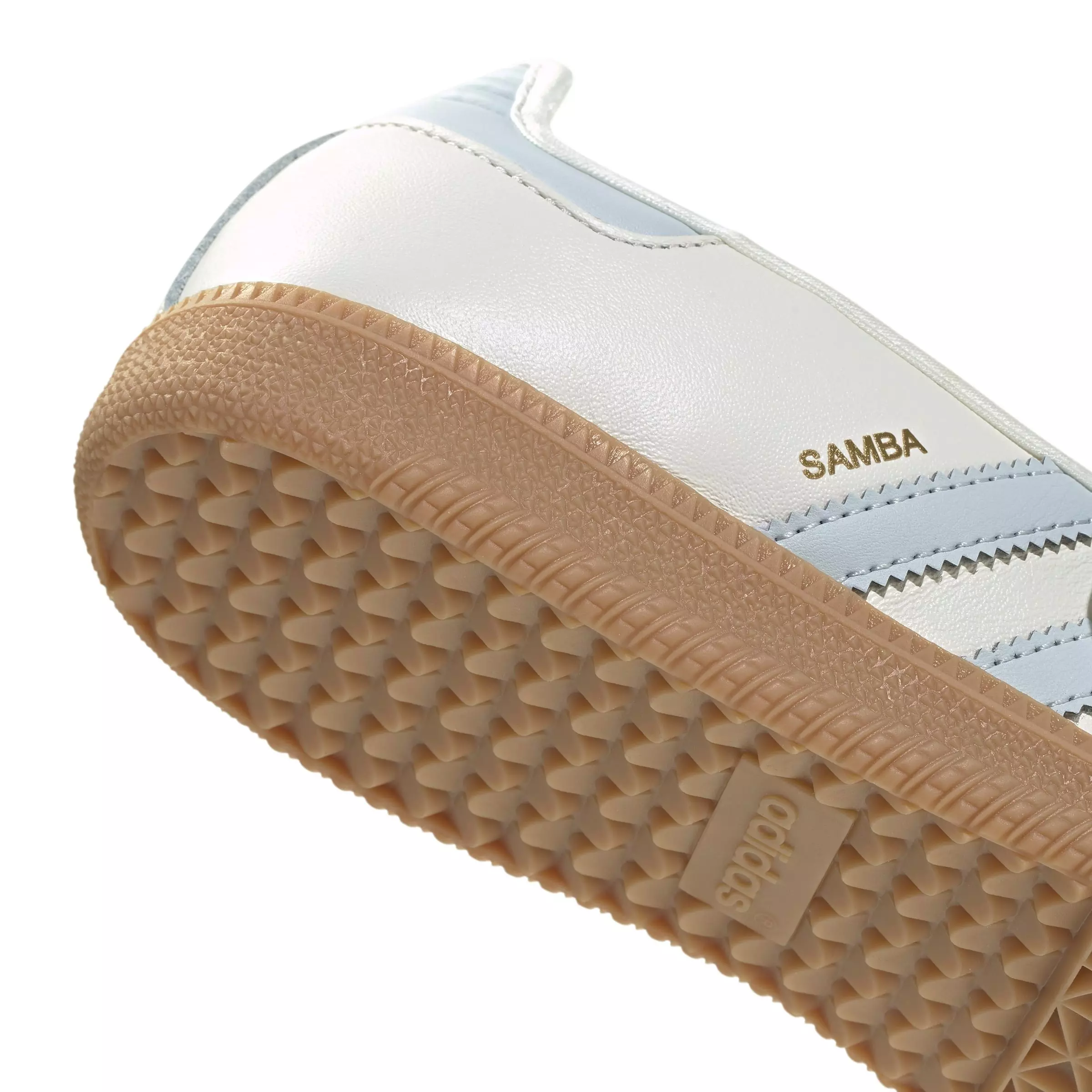 adidas Originals Samba Jane OG "Cloud White/Gum 3/Halo Blue" Women's Shoe - WHITE/GUM 3/BLUE