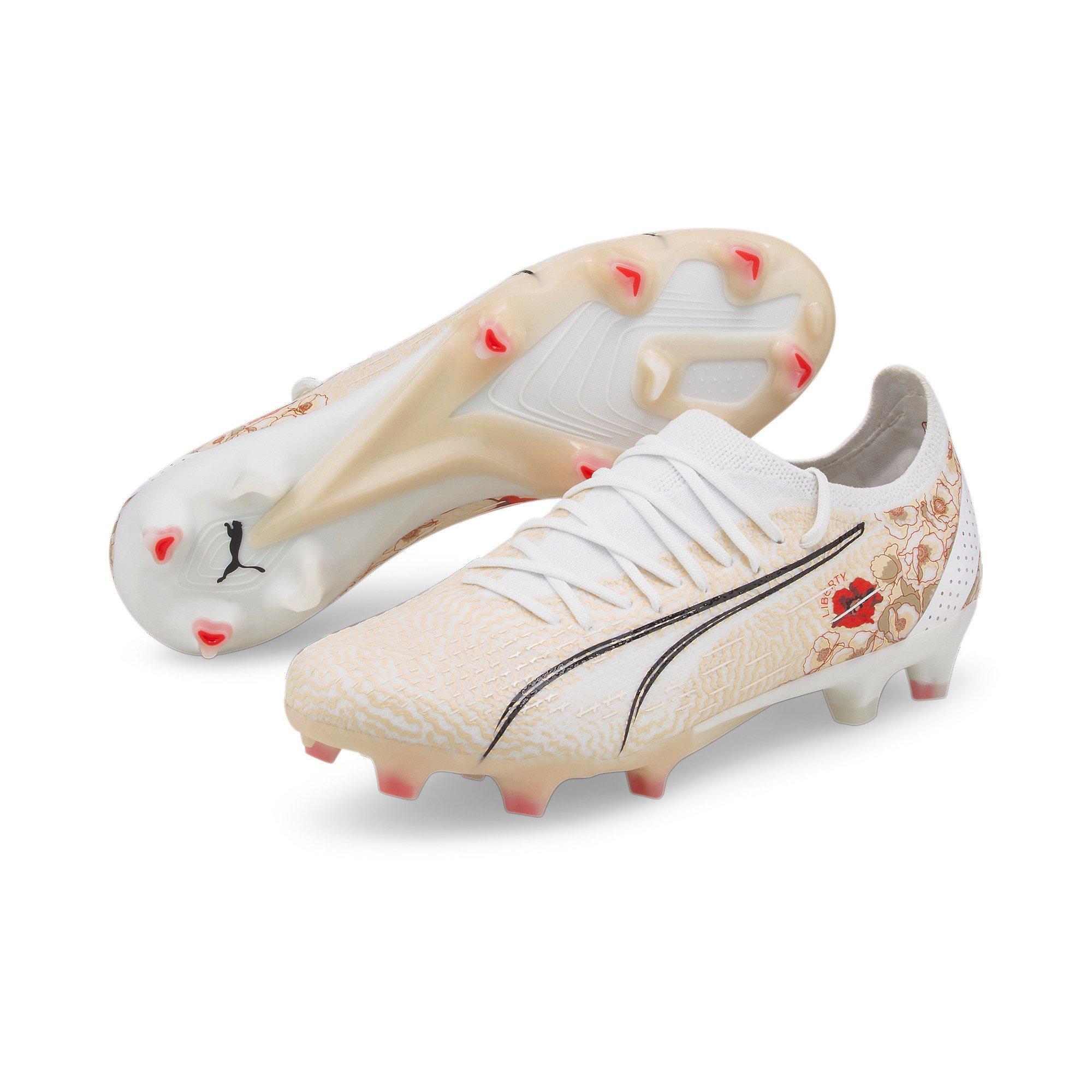PUMA ULTRA ULTIMATE FG/AG "White/Beige" Women's Soccer Cleat - WHITE/BEIGE Thumbnail View 3