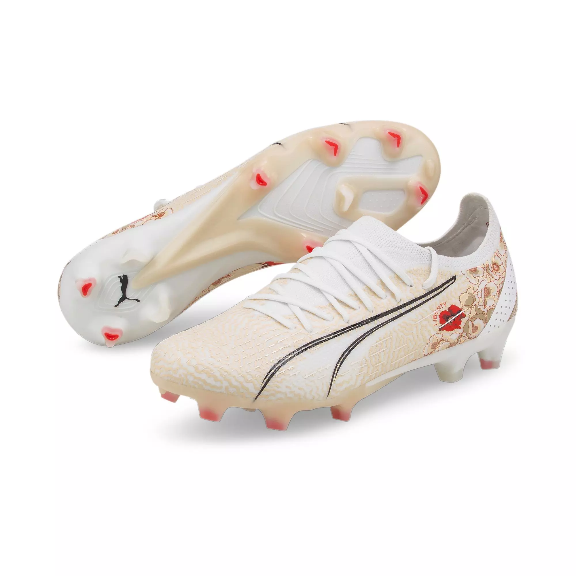 PUMA ULTRA ULTIMATE FG/AG "White/Beige" Women's Soccer Cleat - WHITE/BEIGE