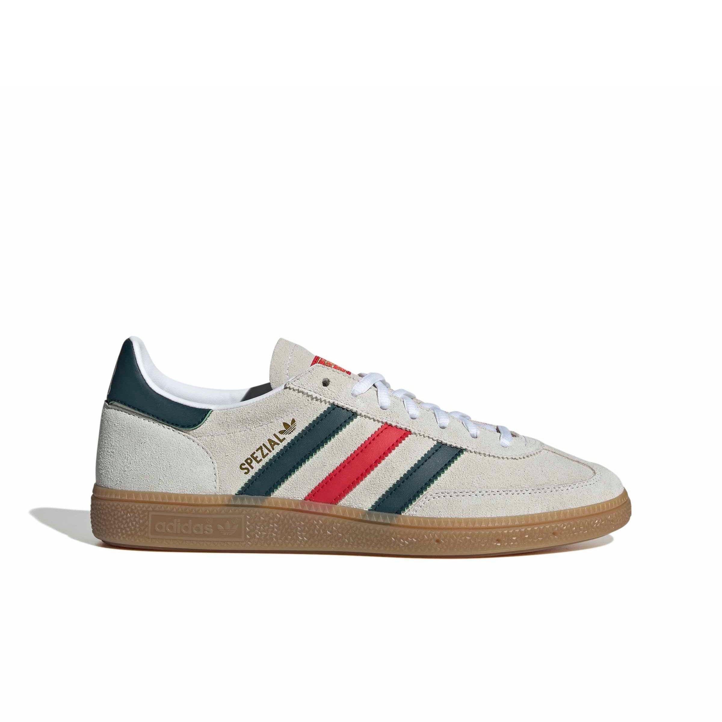 adidas Originals Mexico Handball Spezial "Ftwr White/Aurora Ivy/Better Scarlet" Men's Shoe - WHITE/IVY/SCARLET Thumbnail View 1