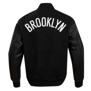 Pro Standard Men's Brooklyn Nets Classic Wool Varsity Jacket -Black