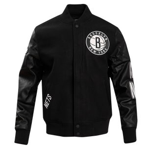 Pro Standard Men's Brooklyn Nets Classic Wool Varsity Jacket -Black
