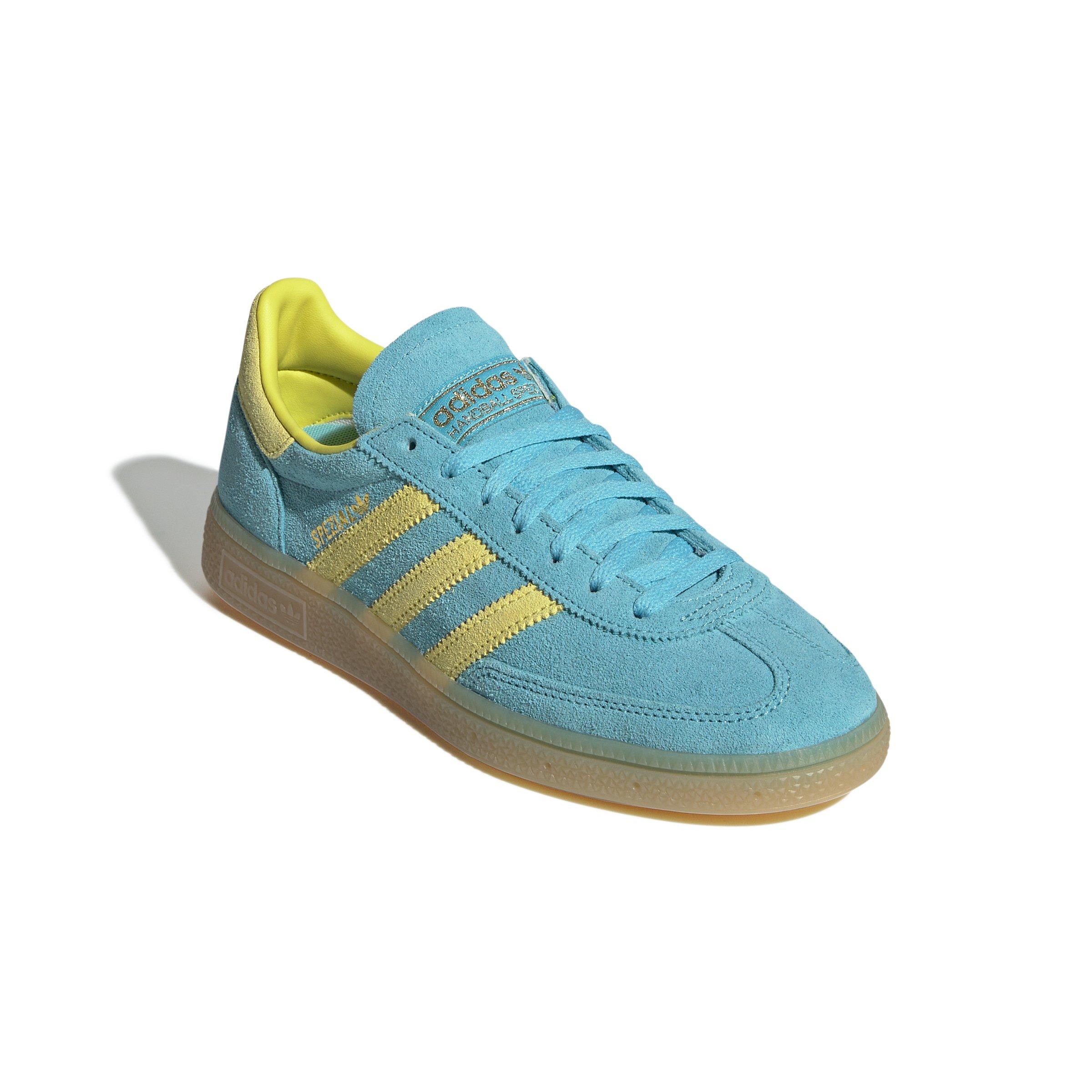 adidas Originals Handball Spezial "Blue Glow/Bright Yellow/Gold Metallic" Women's Shoe - BLUE/YELLOW/GOLD Thumbnail View 3