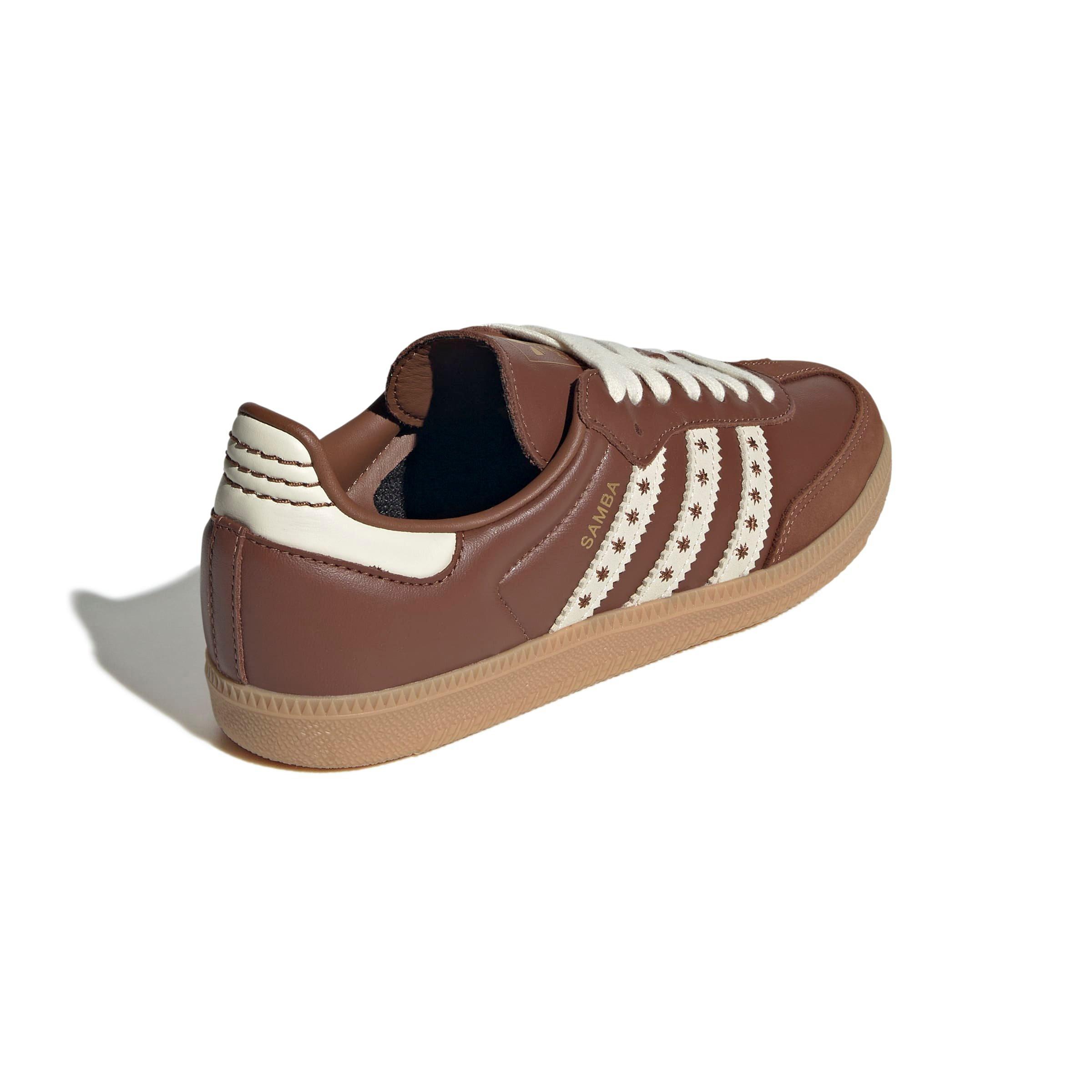 adidas Originals Samba OG "Cloud White/Preloved Brown/Cream White" Women's Shoe - WHITE/BROWN/WHITE Thumbnail View 4