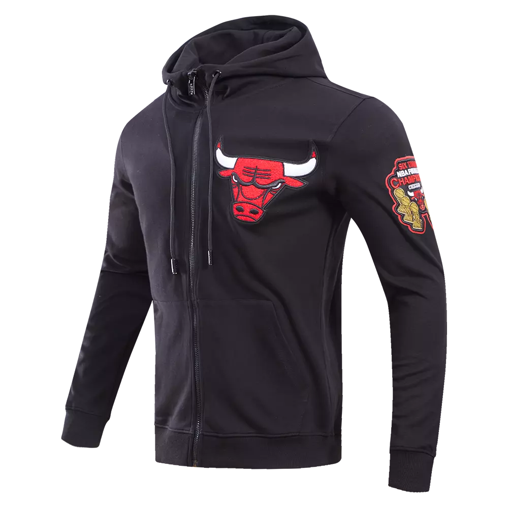 Pro Standard Men's Chicago Bulls Classic Chenille DK Full-Zip Pullover Jacket -Black - BLACK