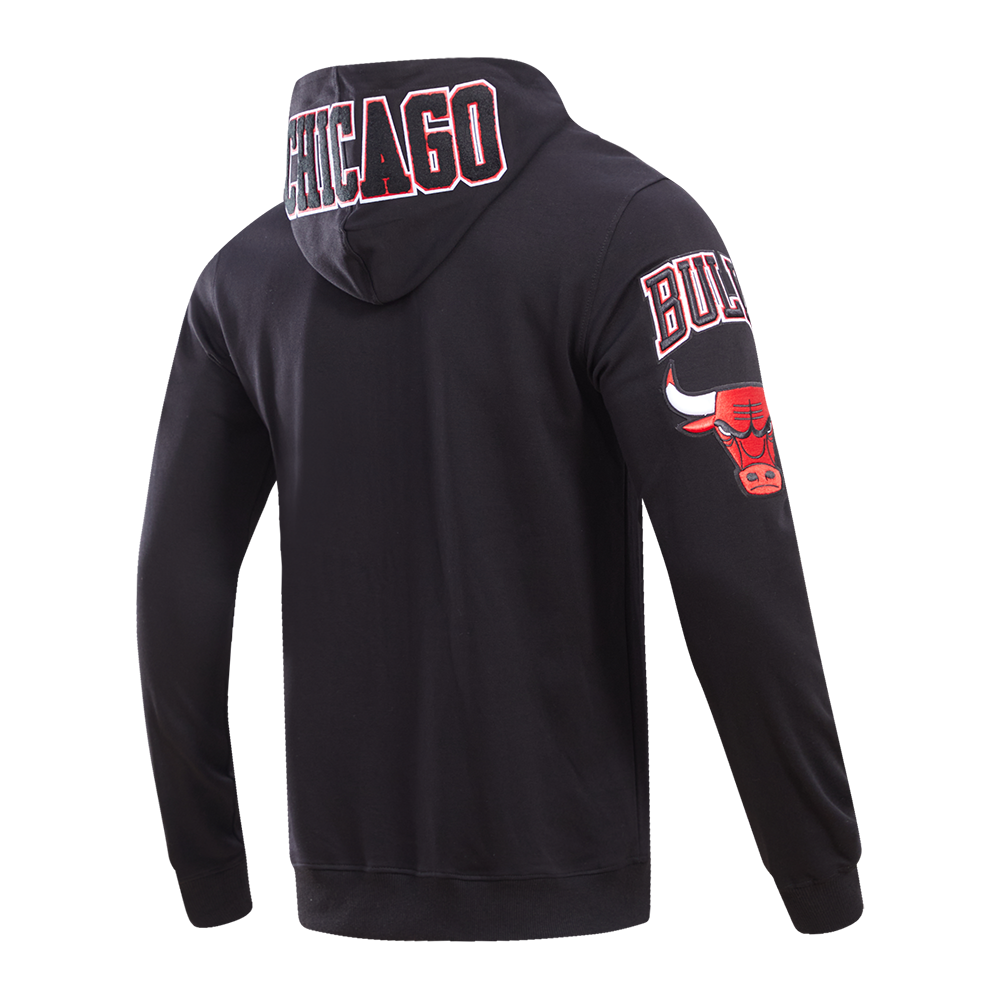 Pro Standard Men's Chicago Bulls Classic Chenille DK Full-Zip Pullover Jacket - Black - BLACK Thumbnail View 4