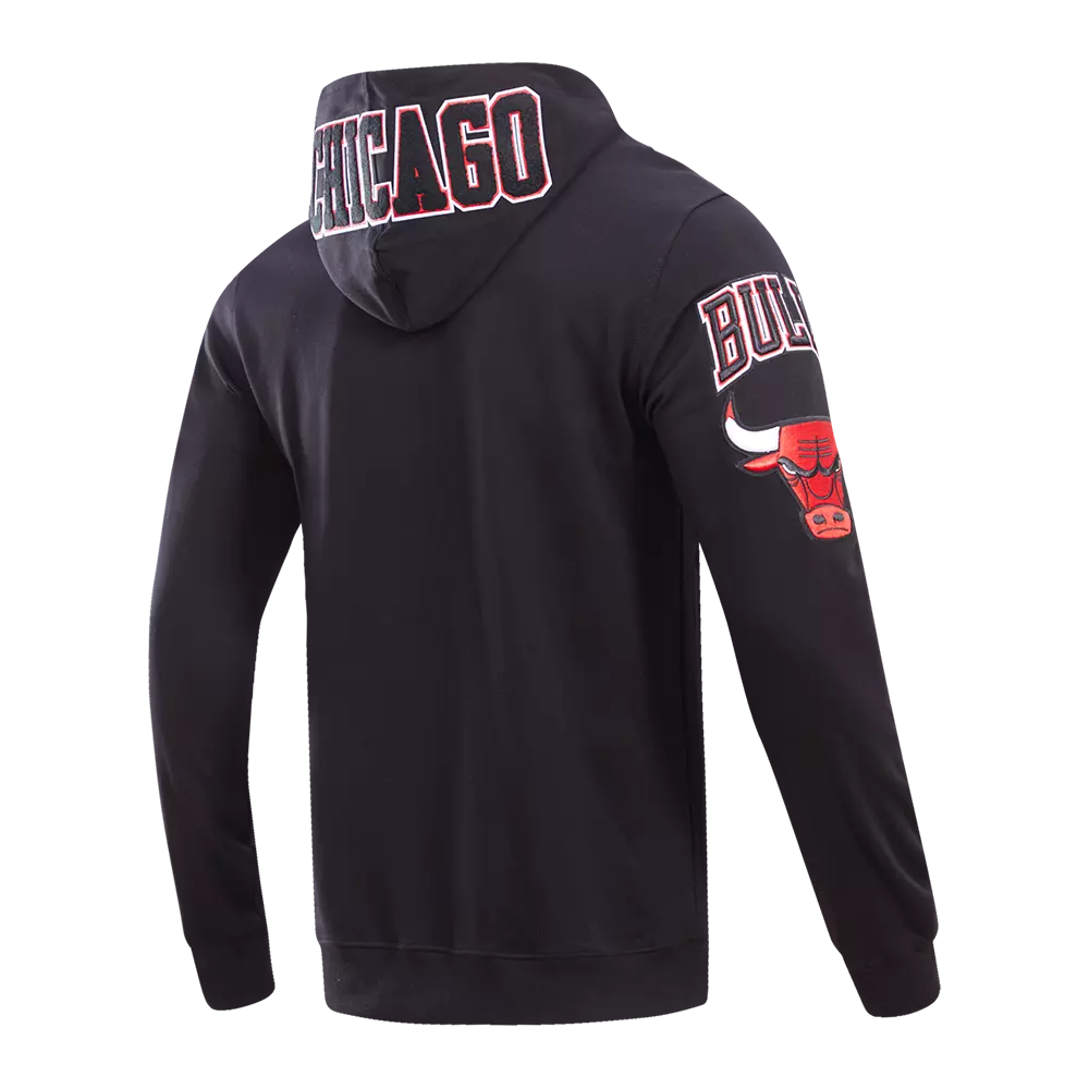 Pro Standard Men's Chicago Bulls Classic Chenille DK Full-Zip Pullover Jacket -Black - BLACK