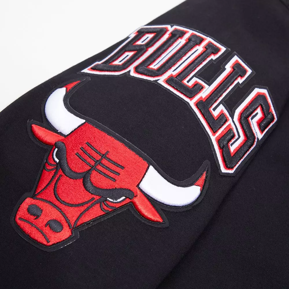 Pro Standard Men's Chicago Bulls Classic Chenille DK Full-Zip Pullover Jacket - Black - BLACK