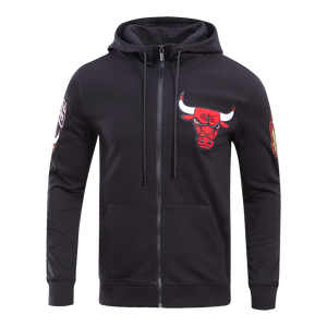 Pro Standard Men's Chicago Bulls Classic Chenille DK Full-Zip Pullover Jacket -Black