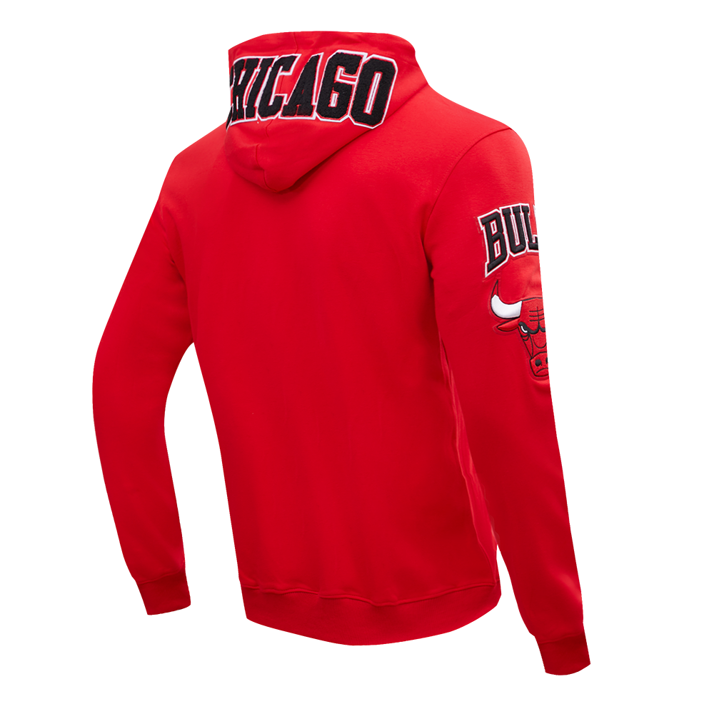 Pro Standard Men's Chicago Bulls Classic Chenille DK Full-Zip Pullover Jacket -Red - RED Thumbnail View 4