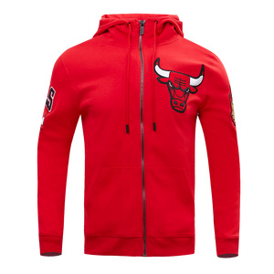 Pro Standard Men's Chicago Bulls Classic Chenille DK Full-Zip Pullover Jacket -Red