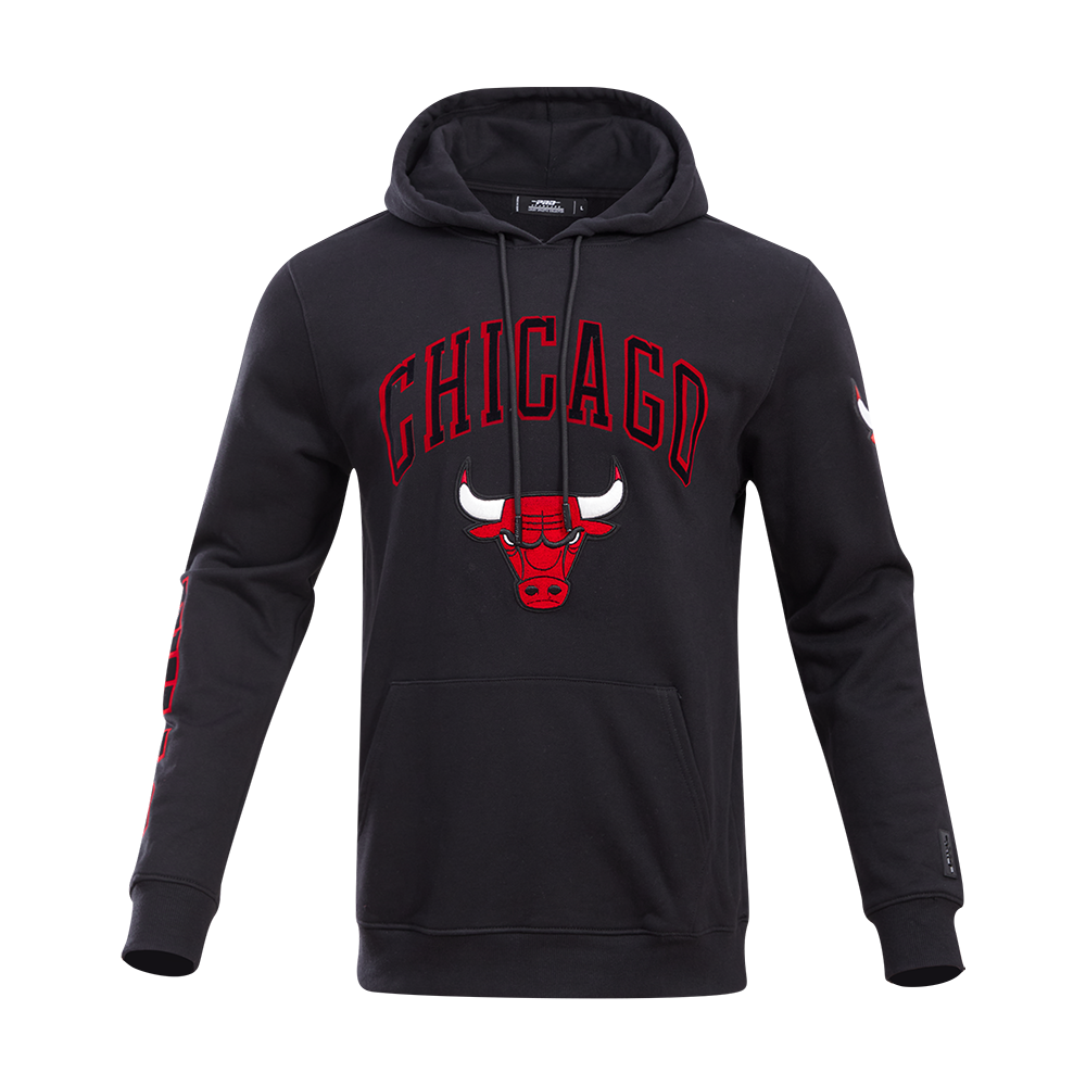 Pro Standard Men's Chicago Bulls Classic Fleece PO Hoodie - Black - BLACK Thumbnail View 1