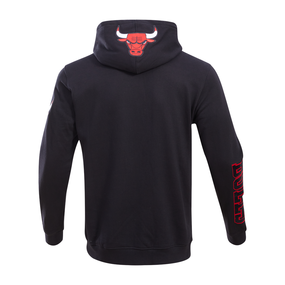 Pro Standard Men's Chicago Bulls Classic Fleece PO Hoodie - Black - BLACK Thumbnail View 2