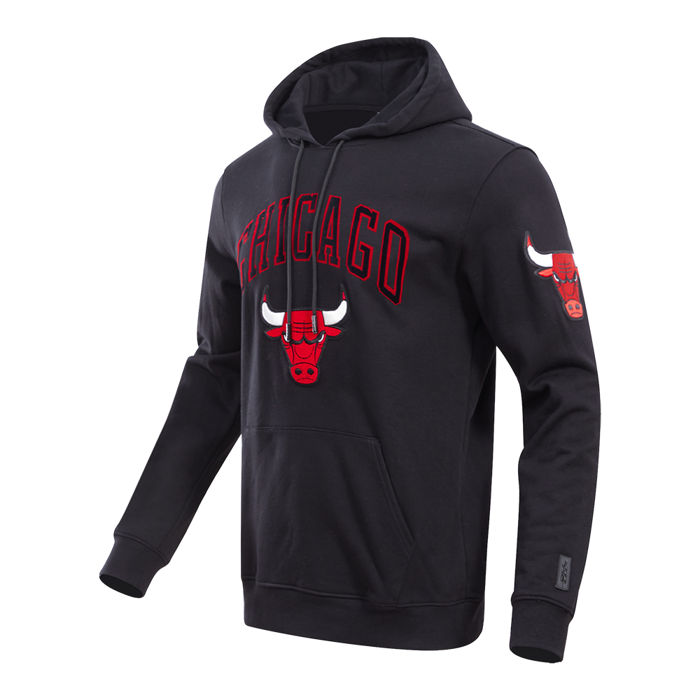 Pro Standard Men's Chicago Bulls Classic Fleece PO Hoodie -Black - BLACK Thumbnail View 3