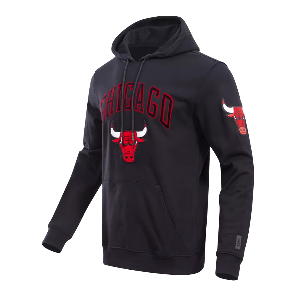 Pro Standard Men's Chicago Bulls Classic Fleece PO Hoodie -Black - BLACK