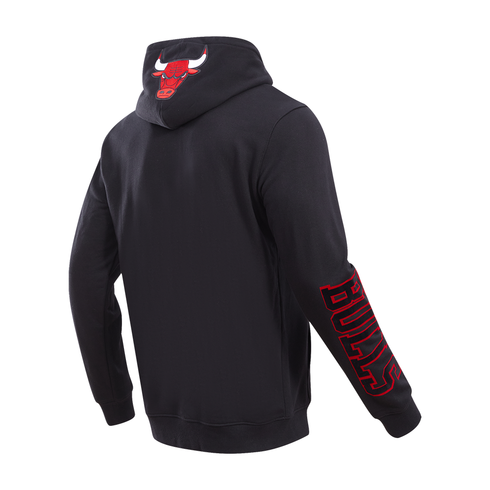 Pro Standard Men's Chicago Bulls Classic Fleece PO Hoodie -Black - BLACK Thumbnail View 4