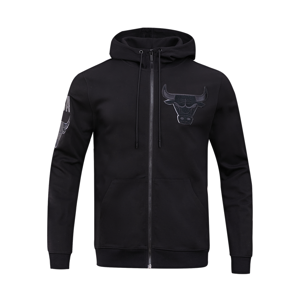 Pro Standard Men's Chicago Bulls Triple Black Zipper Jacket - BLACK Thumbnail View 1