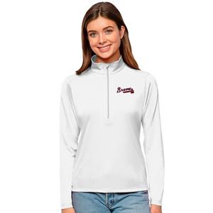 Antigua Women's Atlanta Braves Tribute Quarter-Zip Pullover Jacket