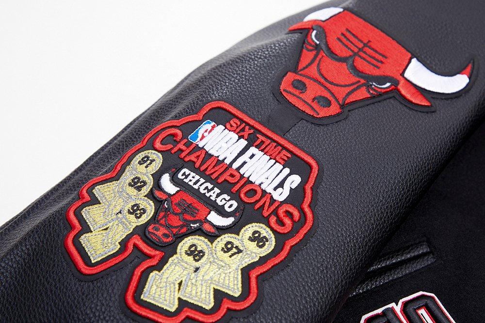 Pro Standard Men's Chicago Bulls Classic Wool Varsity Jacket - Black - BLACK Thumbnail View 8