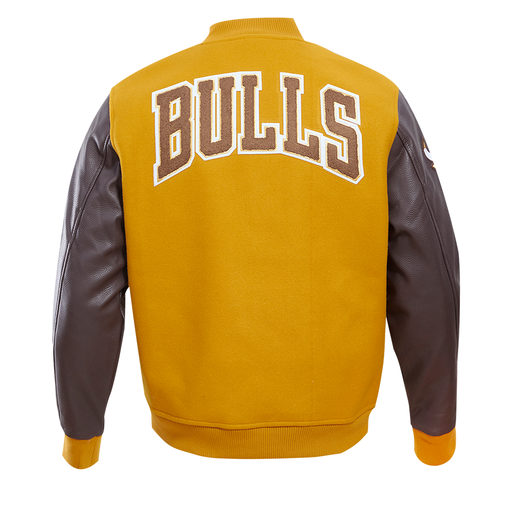Pro Standard Men's Chicago Bulls Classic Wool Varsity Jacket - Brown - BROWN Thumbnail View 2