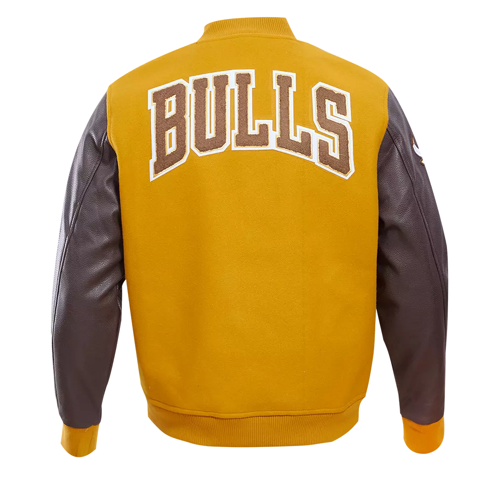 Pro Standard Men's Chicago Bulls Classic Wool Varsity Jacket - Brown - BROWN
