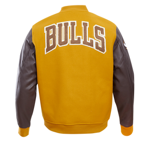 Pro Standard Men's Chicago Bulls Classic Wool Varsity Jacket -Brown