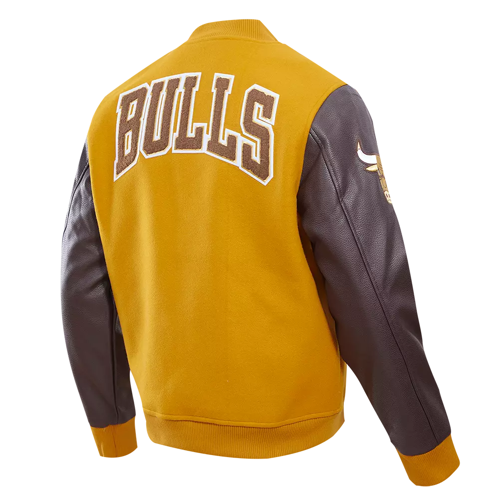 Pro Standard Men's Chicago Bulls Classic Wool Varsity Jacket -Brown - BROWN