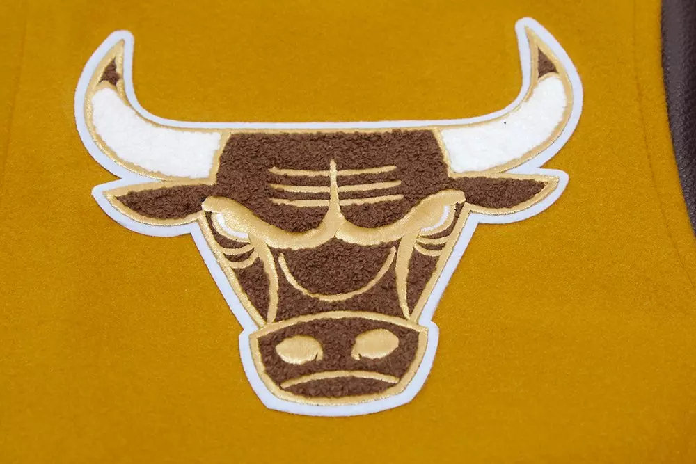 Pro Standard Men's Chicago Bulls Classic Wool Varsity Jacket -Brown - BROWN